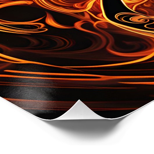 Fantasy Niedlich Vivid Fire Girl Flammen Poster (Ecke)