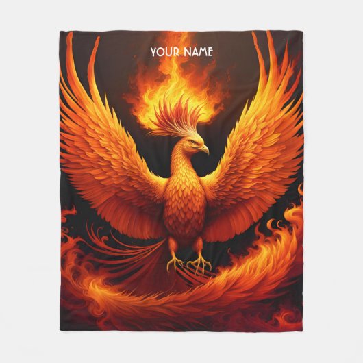 Fantasy Niedlich Vivid Flames Phoenix Bird Fleecedecke (Vorderseite)