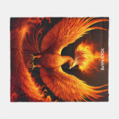 Fantasy Niedlich Vivid Flames Phoenix Bird Fleecedecke (Vorderseite (Horizontal))