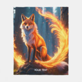 Fantasy Niedlich Vivid Fox Fire Forest Fleecedecke (Vorderseite)