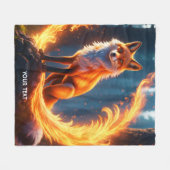 Fantasy Niedlich Vivid Fox Fire Forest Fleecedecke (Vorderseite (Horizontal))