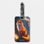Fantasy Niedlich Vivid Fox Fire Forest Gepäckanhänger (Rückseite vertikal)