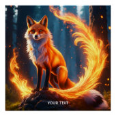 Fantasy Niedlich Vivid Fox Fire Forest Poster (Vorderseite)