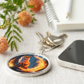 Fantasy Niedlich Vivid Fox Fire Forest Schlüsselanhänger (Seite)