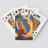 Fantasy Niedlich Vivid Fox Fire Forest Spielkarten (Rückseite)