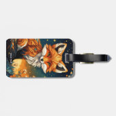 Fantasy Niedlich Vivid Fox Night Blume Gepäckanhänger (Rückseite horizontal)