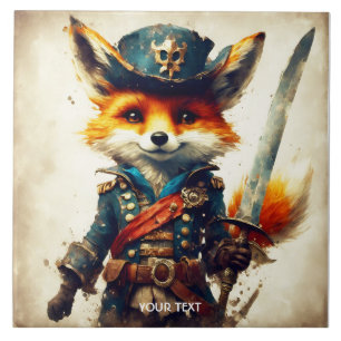 Fantasy Niedlich Vivid Fox Pirate Cartoon Fliese