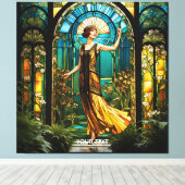 Fantasy Niedlich Vivid gestettet Glas Frau Leinwanddruck (Insitu (Holzboden))