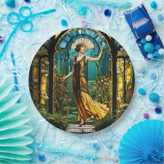 Fantasy Niedlich Vivid gestettet Glas Frau Pappteller (Party)