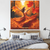 Fantasy Niedlich Vivid Girl Fall Forest Leinwanddruck (Insitu (Schlafzimmer))