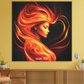 Fantasy Niedlich Vivid Girl Feuer Flammen Leinwanddruck (Insitu (Wohnzimmer))