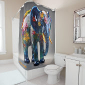 Fantasy Niedlich Vivid Glass Blown Elephant Duschvorhang (Beispiel)