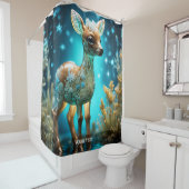 Fantasy Niedlich Vivid Glass Fawn Winter Duschvorhang (Beispiel)