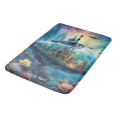 Fantasy Niedlich Vivid Glass U-Boot-Blume Badematte (Schrägansicht)