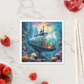 Fantasy Niedlich Vivid Glass U-Boot-Blume Serviette (Beispiel)