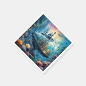 Fantasy Niedlich Vivid Glass U-Boot-Blume Serviette (Ecke)