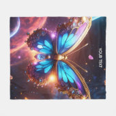 Fantasy Niedlich Vivid Glass Vibranly Butterfly Fleecedecke (Vorderseite (Horizontal))