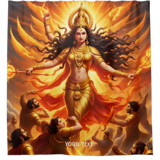 Fantasy Niedlich Vivid Goddess Durga Battle Duschvorhang (Vorderseite)