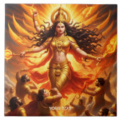 Fantasy Niedlich Vivid Goddess Durga Battle Fliese (Vorderseite)