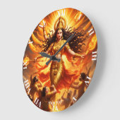 Fantasy Niedlich Vivid Goddess Durga Battle Große Wanduhr (Winkel)
