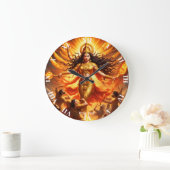 Fantasy Niedlich Vivid Goddess Durga Battle Große Wanduhr (Zuhause)