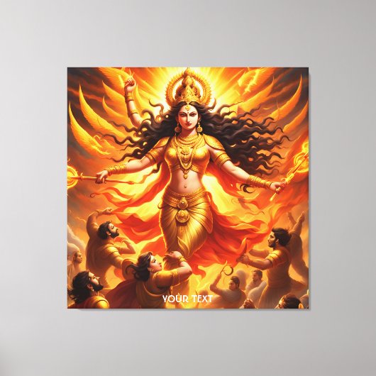 Fantasy Niedlich Vivid Goddess Durga Battle Leinwanddruck (Vorderseite)