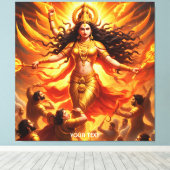 Fantasy Niedlich Vivid Goddess Durga Battle Leinwanddruck (Insitu (Holzboden))