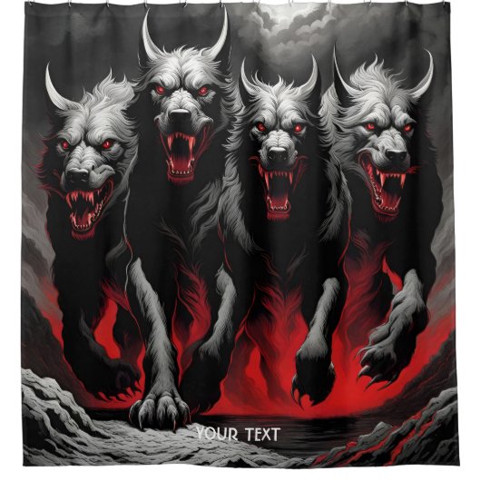Fantasy Niedlich Vivid Gothic Running Hounds Duschvorhang (Vorderseite)