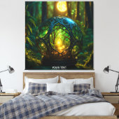 Fantasy Niedlich Vivid Green Sphere Forest Leinwanddruck (Insitu (Schlafzimmer))