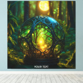 Fantasy Niedlich Vivid Green Sphere Forest Leinwanddruck (Insitu (Holzboden))