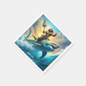 Fantasy Niedlich Vivid Griechischer Gotteshai Serviette (Ecke)