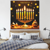 Fantasy Niedlich Vivid Hanukkah Menorah Stars Leinwanddruck (Insitu (Schlafzimmer))