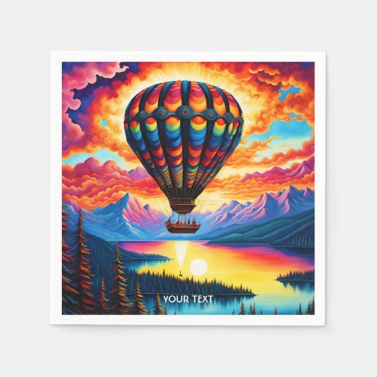 Fantasy Niedlich Vivid Heißluftballon Serviette (Vorderseite)