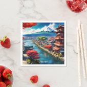 Fantasy Niedlich Vivid Japanisch Seaside Town Serviette (Beispiel)