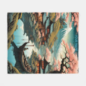 Fantasy Niedlich Vivid Japanische Antikdorf Fleecedecke (Vorderseite (Horizontal))