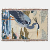 Fantasy Niedlich Vivid Japanischer Heron Blue Decke (Vorderseite)