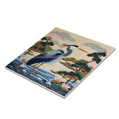 Fantasy Niedlich Vivid Japanischer Heron Blue Fliese (Seite)