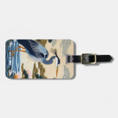 Fantasy Niedlich Vivid Japanischer Heron Blue Gepäckanhänger (Vorderseite horizontal)