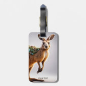 Fantasy Niedlich Vivid Kangaroo Portrait Blume Gepäckanhänger (Rückseite vertikal)