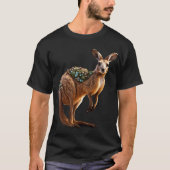 Fantasy Niedlich Vivid Kangaroo Portrait Blume T-Shirt (Vorderseite)