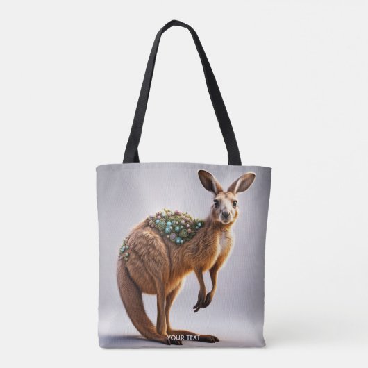 Fantasy Niedlich Vivid Kangaroo Portrait Blume Tasche (Rückseite)