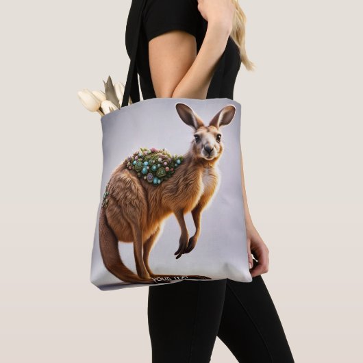 Fantasy Niedlich Vivid Kangaroo Portrait Blume Tasche (Von Nahem)