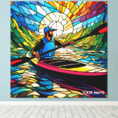 Fantasy Niedlich Vivid Kayaking Stains Glass Leinwanddruck (Insitu (Holzboden))