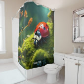 Fantasy Niedlich Vivid Ladybug Moss Summer Duschvorhang (Beispiel)