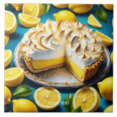 Fantasy Niedlich Vivid Lemon Meringue Pie Fliese (Vorderseite)