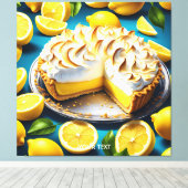 Fantasy Niedlich Vivid Lemon Meringue Pie Leinwanddruck (Insitu (Holzboden))