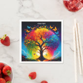 Fantasy Niedlich Vivid Life Tree Regenbogen Serviette (Beispiel)