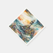 Fantasy Niedlich Vivid Lighthouse Cartoon Storm Serviette (Ecke)