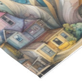 Fantasy Niedlich Vivid Lighthouse Cartoon Storm Tischdecke (Schrägansicht)