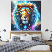 Fantasy Niedlich Vivid Lion Space Bubbles Leinwanddruck (Insitu (Schlafzimmer))